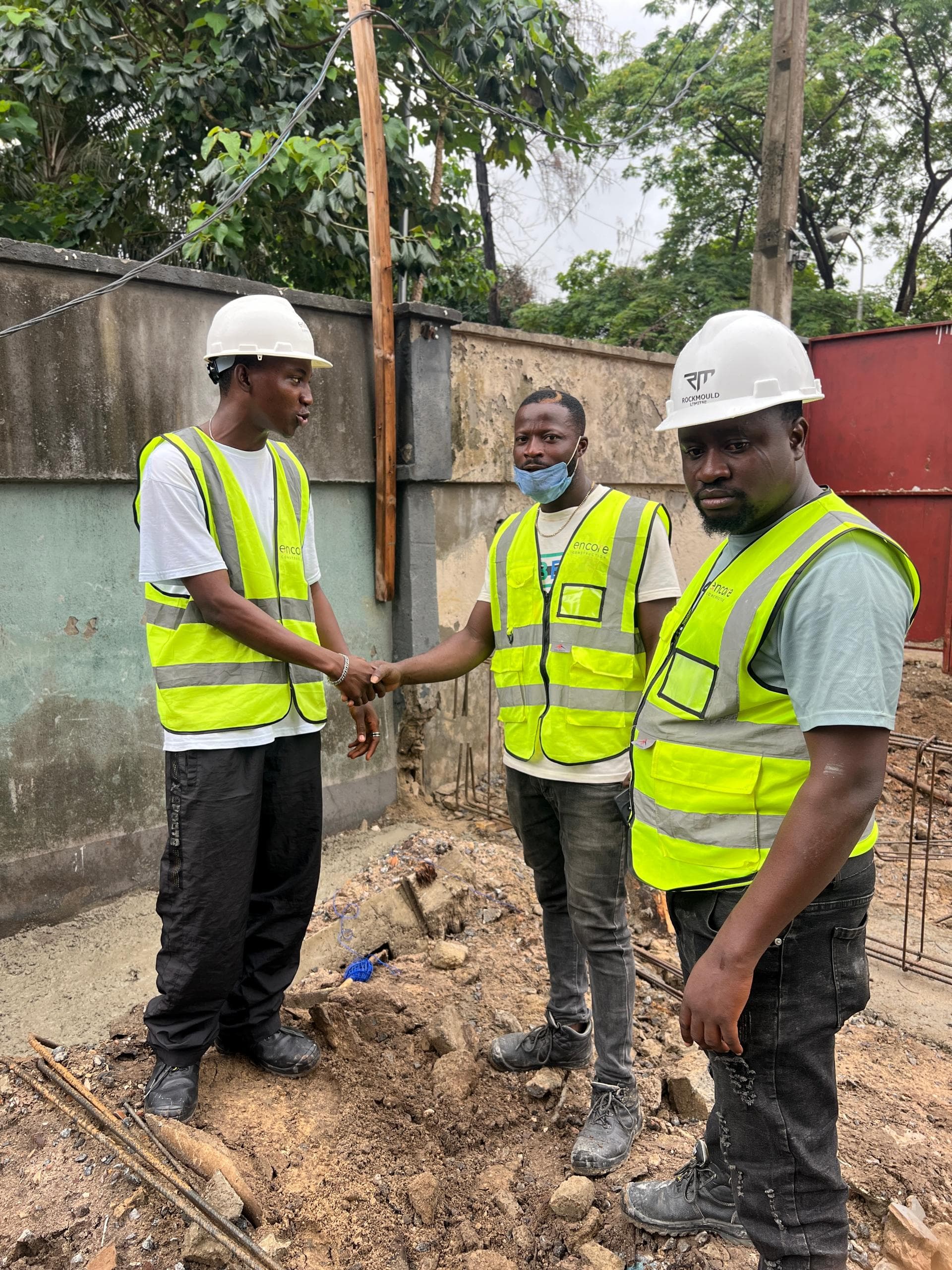 Construction team coordinating on active site
