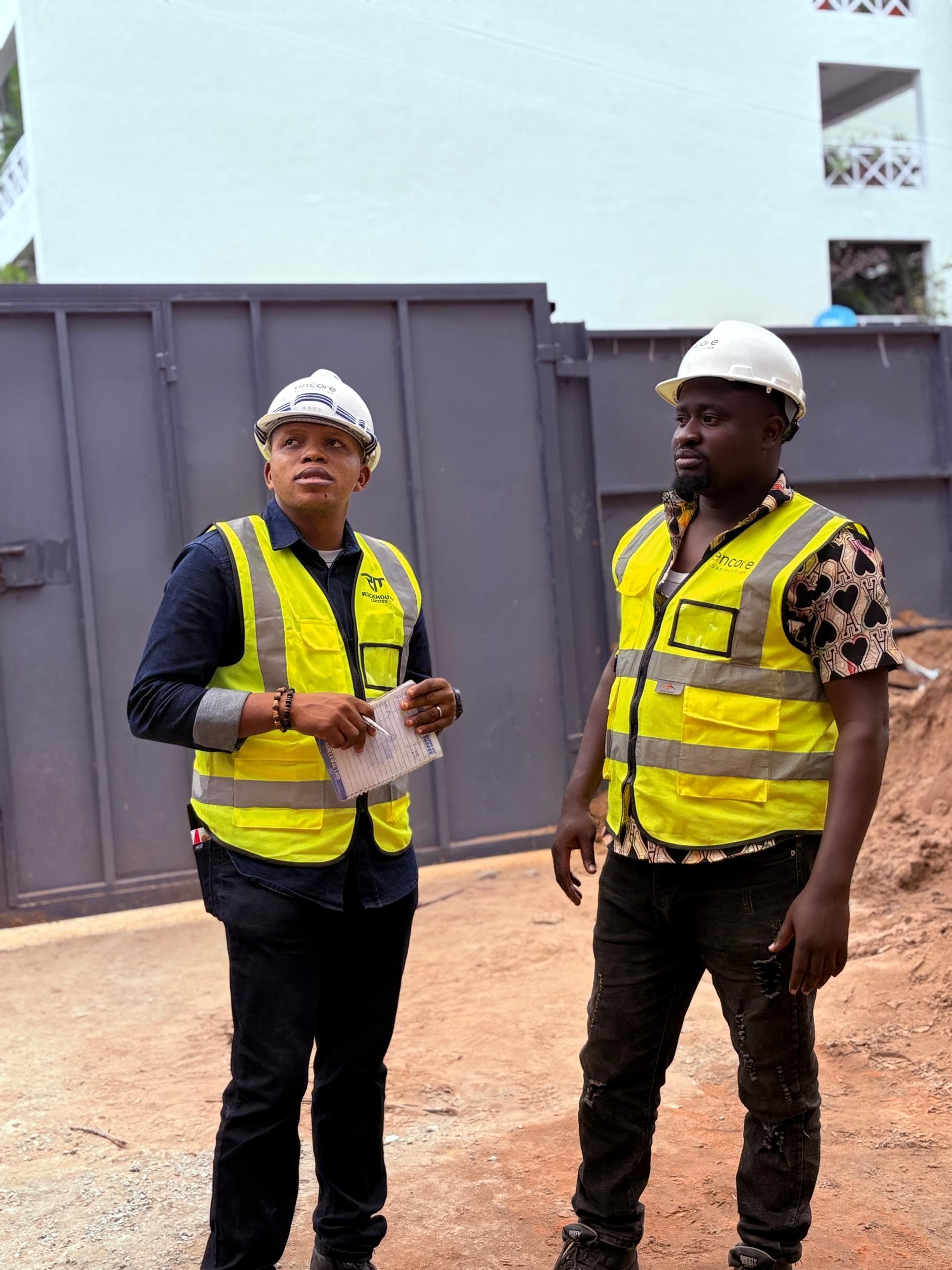 Project lead reviewing active construction progress